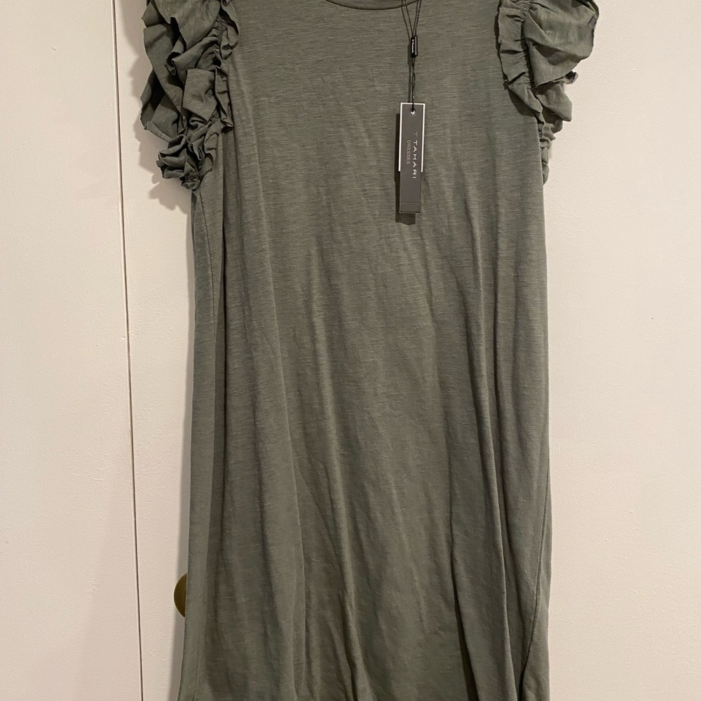 T Tahari Olive Green Dress
